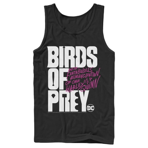 Men's Birds of Prey Bold Text Logo Tank Top Black Small