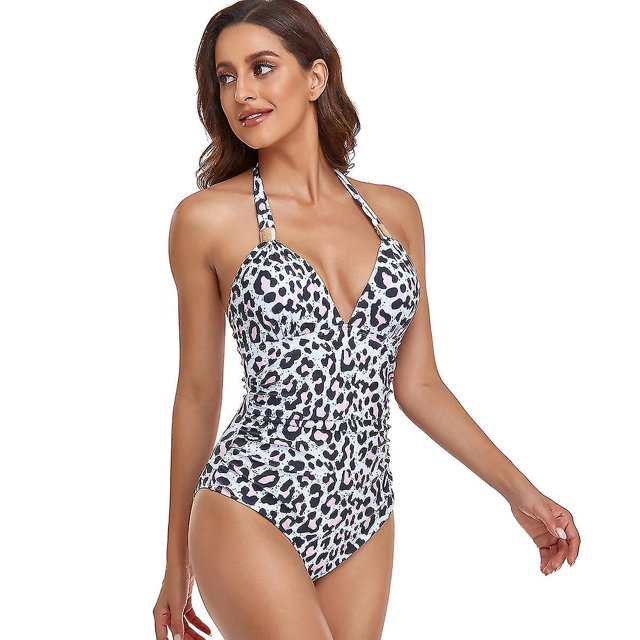 Vestido de baño bikini para mujer Traje de baño con falda Traje de baño Ropa de playa Estampado de leopardo