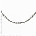 thumbnail image 4 of Grey Titanium necklace Fancy 25 in Edward Mirell Brushed Cable & Polished Link, 4 of 4