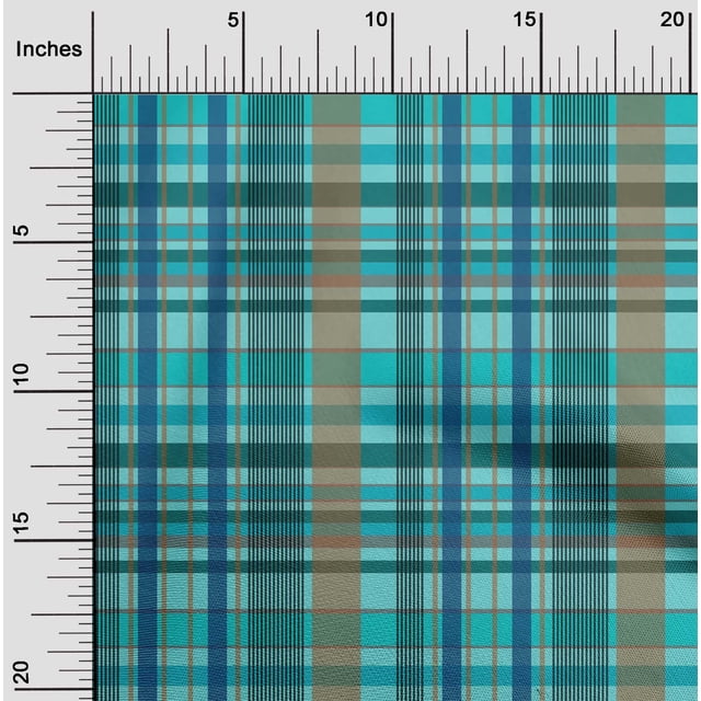 oneOone Georgette Viscose Fabric Madras Check Print Fabric BTY 42 Inch Wide