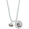 thumbnail image 1 of Delight Jewelry Silvertone Mini Football Silvertone Script Initial Disc - Q - Charm Necklace, 20"+3", 1 of 4