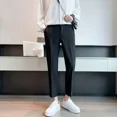 thumbnail image 4 of Pantalones de trabajo refrescantes para hombres, pantalones de oficina de seda de hielo, trajes rectos para hombre, tela clásica, sastrería coreana, reseñas, muchas novedades, 4 of 4