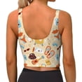 thumbnail image 3 of Vsdgher Summer Travel Print Women Sleeveless Athletic Tank Top Built-in Bra Camisole Sports Vest for Yoga Running Fitness Exercise with Removable Pads, 3 of 8