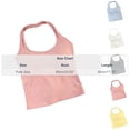 thumbnail image 3 of Womens Cotton Solid Color Halter Tank Tops Backless Double Lined Basic Shirts Trendy Going Out Tops White Free Size, 3 of 5