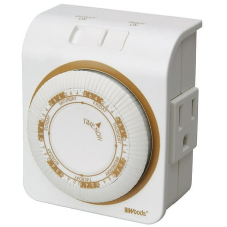 Lap Timer - Woods 50002 Indoor 7-day Heavy Duty Mechanical Outlet Timer