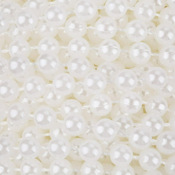 25 m / Rollo de Cuentas de Perlas Cuentas de Alambre Perlas de molienda Perlas de Alambre de la Guirnalda de la Cadena de Bricolaje decoración de la Boda o Manualidades 6 mm(White) Ecomeon no