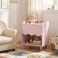 thumbnail image 4 of Costway Kids Nightstand, Toddler Scalloped Side Table with Wide Top & Open Compartment Pink, 4 of 10