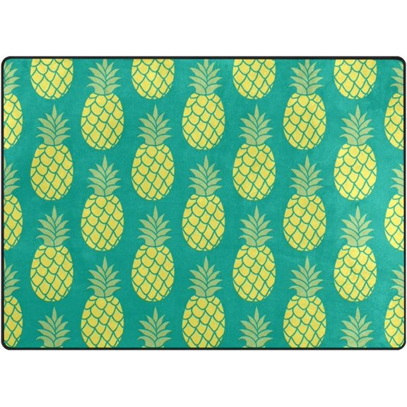 SKYSONIC Pineapple Vector Background Lightweight Carpet Mats Area Soft Rugs Floor Mat Rug Home Decoration for Kids Room Living Room 80 x 58 inches