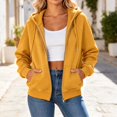 thumbnail image 2 of Fashion Lightweight Hoodies for Womens Pullover Full-Zip Up Casual Comfortable Solid Color Hoodie Drawstring Long Sleeve Pockets Hooded Sweatshirt Coat, 2 of 8