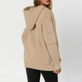 thumbnail image 2 of Women's Hoodies & Sweatshirts Womens Oversized Pullover With Cargo Pockets Crewneck Sweatshirt Fall Fashion Outfits Fleece Workout Clothes, Women's Hoodies & Sweatshirts M, 2 of 7