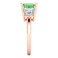 thumbnail image 3 of 4.0ct Square Emerald Cut Green Crystal 18k Pink Rose Gold Engraving Statement Bridal Wedding 3 stone Designer Ring Size 7, 3 of 5
