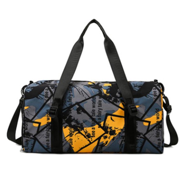 Bolsa de gimnasio deportiva con compartimento para zapatos y bolsillo húmedo, bolsa de lona impermeable para el fin de semana durante la noche