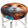 thumbnail image 3 of Disketp Oil Painting Colorful Hamster Funda Redonda para Taburete, Funda de Cojín para Silla de Bar Suave y Elástica-13 inch, 3 of 7