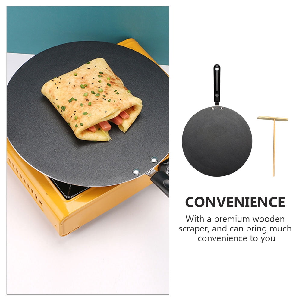 Tineasur Non-Stick Kitchen Frying Pan Set with Comfortable Handle and Wooden Scraper for Easy Cooking