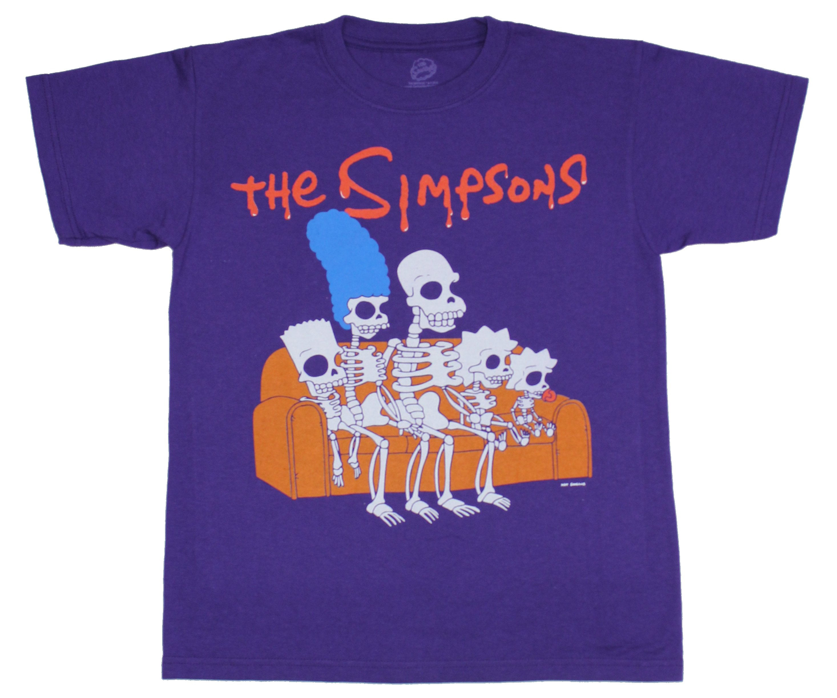 New The Simpsons Family Skeleton Photo Mens Medium Funny Soft Comfy Cotton Tee