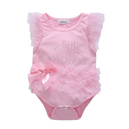 

Infant Baby Girl Clothes Lace Jumpsuit Romper Bodysuit