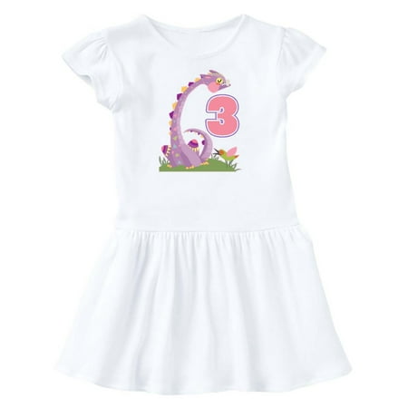 

Inktastic 3rd Birthday Dragon 3 Year Old Girl Gift Toddler Girl Dress
