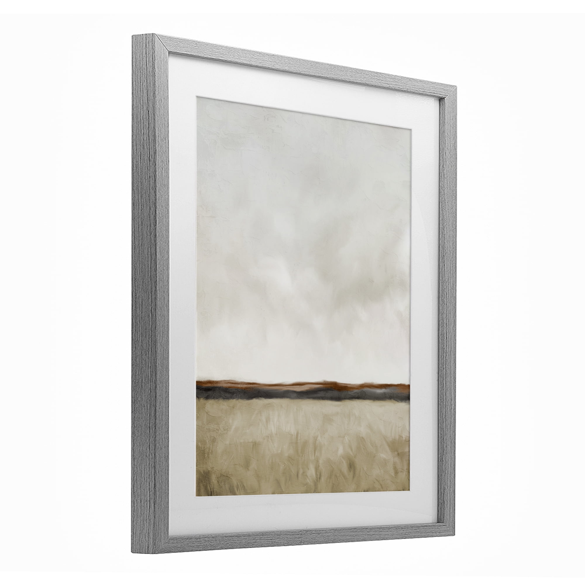 Stupell Industries Distant View in Neutrals Gray Framed Print Under Glass, design by Kim Allen