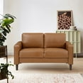thumbnail image 4 of Lexicon Malcolm Faux Leather 2 Seater Loveseat in Brown, 4 of 4