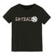 thumbnail image 1 of Playeras Gibobby para niñas Verano Color sólido Béisbol Estampado dibujos animados negro 12-18 meses, 1 of 5
