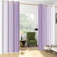 thumbnail image 5 of Nanqianyi Modern Lavender White Gradient Blackout Curtains with Grommets, Abstract Wavy Line Window Treatments, Thermal Insulated, 2 Panels, 52"W x 84"L, 5 of 6