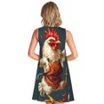 thumbnail image 2 of Bixox Robe Sans Manches à Imprimé Poulet et Bière pour Femmes avec Poches, Robe Décontractée Longueur Genou pour l'Été-Petite, 2 of 7