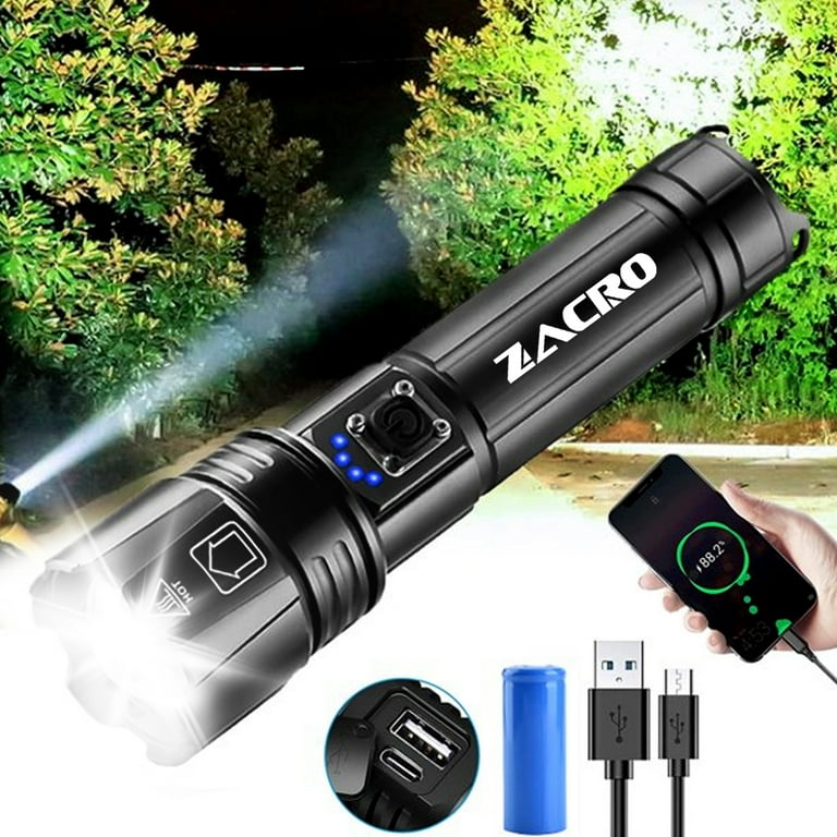 Hesroicy Outdoor Flashlight Multifunctional High Hardness Rechargeable  Waterproof USB Charging Long Battery Life Lightweight Strong Light Portable  LED