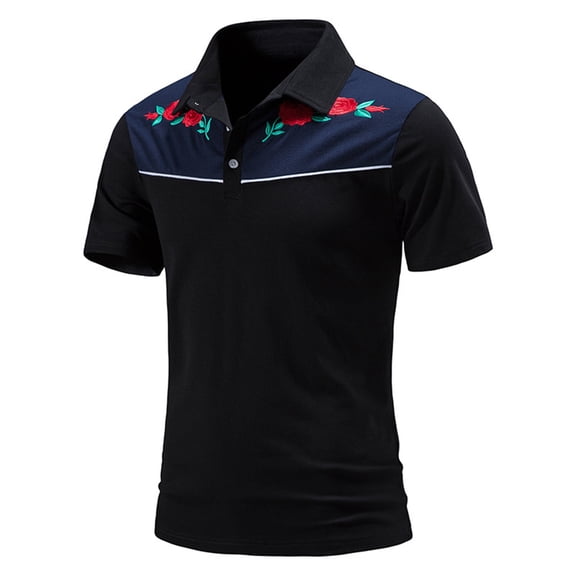 Fashion Plus Size Casaul Shirts for Mens Style Embroidered Short Sleeve Printed Shirt Blouse Summer Sveing