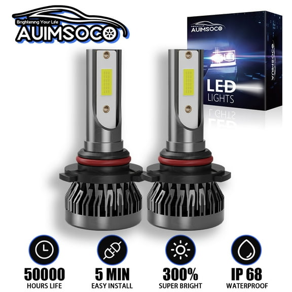 2x 9005 LED Headlight High Beam 10000LM High Power Lamps Bright Pair Kit Cool White Plug-N-Play 50000 Hours Lifespan