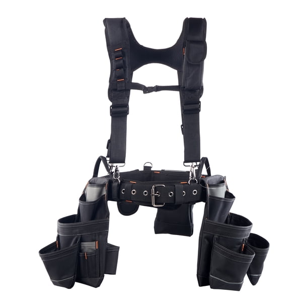 VEVOR Tool Belt, 19 Pockets Tool Pouch with Suspenders for Men