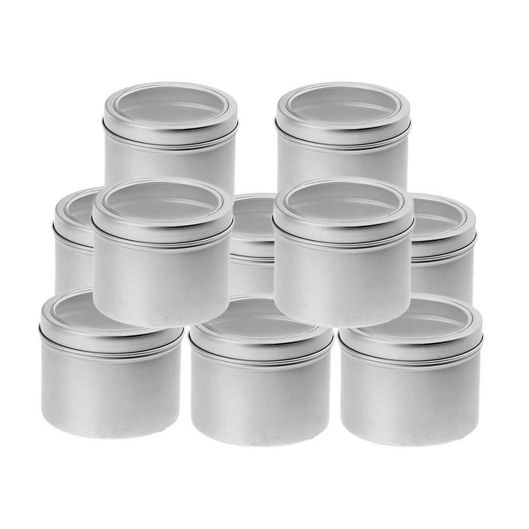 Aluminium Tins, 10 Pieces Round Aluminum Cans Screw Lid Metal Tins Jars  Empty Slip Slide Containers for DIY Candle Craft Jewelry Sorting Storage