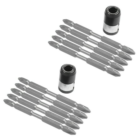 

10Pcs S2 Screwdriver Bits Set 100mm Phillips Strong Magnet Driver Steel Double Head Hex with Magnetizer Ring