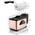 thumbnail image 6 of OVENTE Electric Deep Fryer 2L Capacity, Lid with Viewing Window, Adjustable Temperature, Removable Frying Basket & Cool Touch Handle, 1500W Power, Easy to Clean Stainless Steel Body, Copper FDM2201CO, 6 of 9