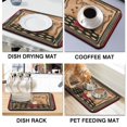 thumbnail image 4 of Dish Drying Mat, Coffee Farmhouse Plaid Absorbent Coffee Bar Mat for Countertops, Coffee Bar Accessories for Kitchen Counter Coffee Maker Coffee Pot Dining Room Decoration 18x24in, 4 of 7