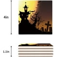 thumbnail image 3 of FMSHPON Happy Halloween Night Theme Set of 6 Coaster for Drinks, Absorbent Ceramic Stone Coasters Cup Mat with Cork Base for Home Kitchen Room Coffee Table Bar Decor, 3 of 4