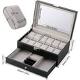 thumbnail image 2 of Men's watch box with 12 compartments, watch case, jewelry display case, black, 2 of 5