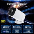 thumbnail image 1 of Isinbox Mini Projector Android 12 WiFi6 BT 5.0 Outdoor Movie 180° Rotatable Compatible with Phone, 1 of 4