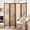 Walnut Wood, variant on Breltam Room Divider4 Panel Printed Bamboo Curtain Thousand Li Of Rivers And Mountains Folding Privacy Screen Wood Frame Freestanding Indoor Space Separator For Bedroom Living Room Entryway No Assem