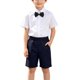 thumbnail image 1 of Odeerbi Niños 2 Piezas Caballero Traje Formal Preppy Vestido de Manga Corta Camisa y Traje Pantalones Cortos Conjunto de Uniforme Escolar, 1 of 9