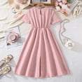 thumbnail image 5 of MEZZALL Elegant Solid Color Girls Dress With Short Sleeves Waist Definition And Flared Skirt And Daily Wear Fashionable Dresses, 5 of 8