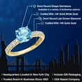 thumbnail image 2 of Gem Stone King 14K Two Tone Gold Swiss Blue Topaz and Lab Grown Diamond Engagement Ring for Women | 1.38 Cttw | Round 6MM | Gemstone November Birthstone | Size 5, 2 of 6