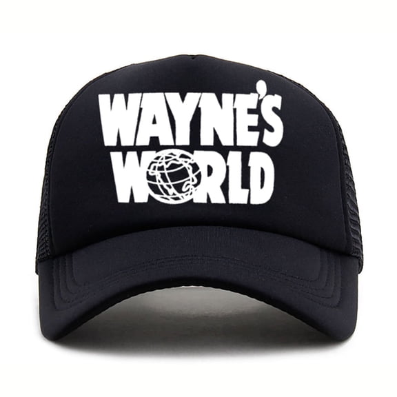 Wayne's World Hat - Embroidered Movie Baseball Cap, Adjustable Trucker Snapback for Men Women, Halloween Cosplay Costume, Dad Gift, Fan Apparel Black