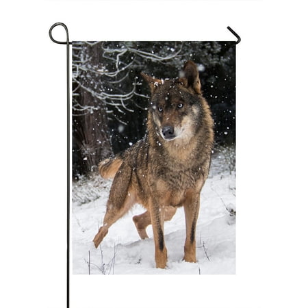 ECZJNT Wolves Snow Winter Forest Garden Flag Outdoor Flag Home Party Garden Decor 28x40 Inch