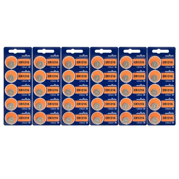30 x MURATA Lithium CR1216 battery 3V Coin Cell