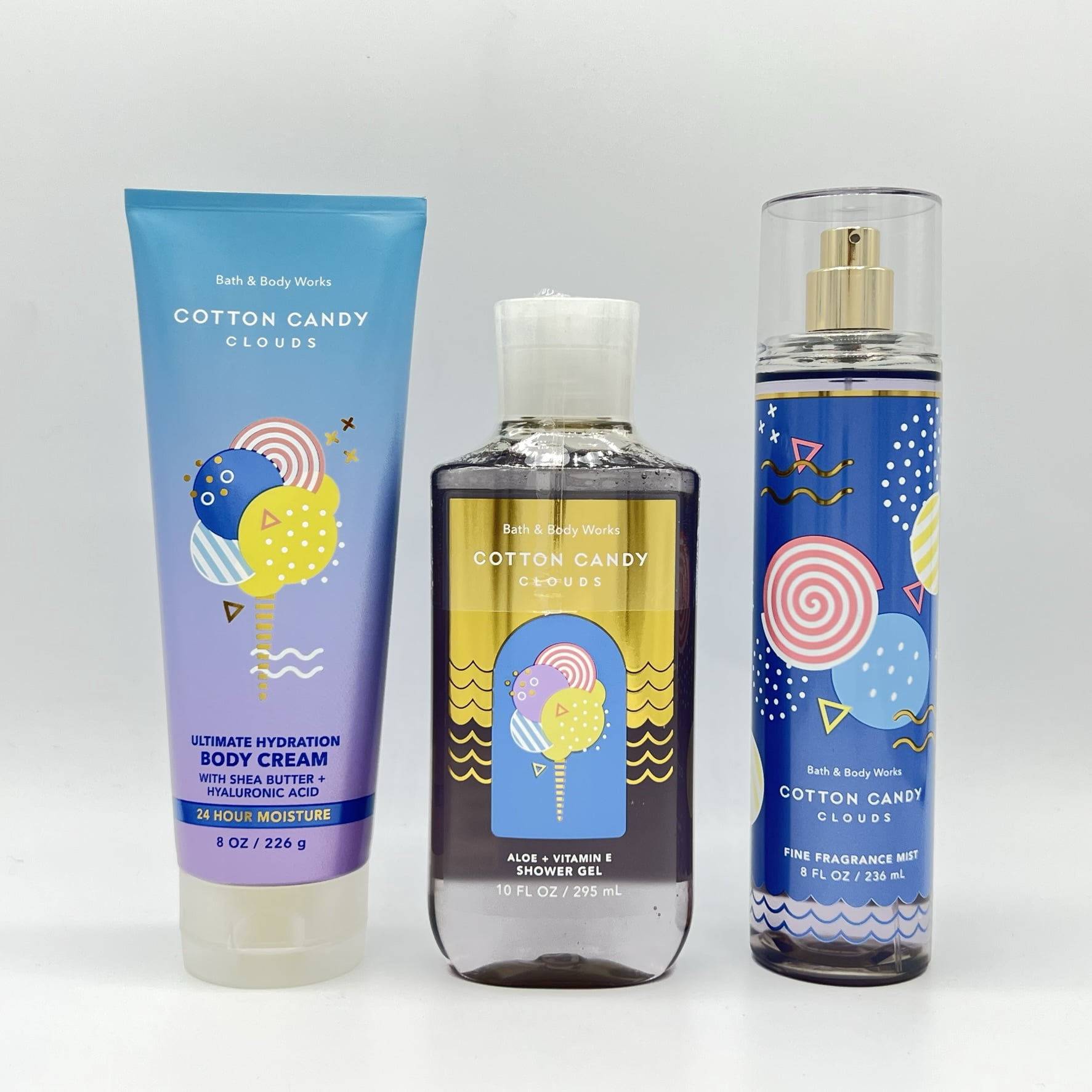Bath & Body Works Cotton Candy Clouds Body Cream, Shower Gel and Fine