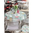 thumbnail image 4 of Easter Bunny Outdoor Tablecloth - 60 Inch Round Dining Table Cover, Colorful Eggs Spring Leaves Daisy Blue Waterproof Outdoor Table Cloth with Umbrella Hole & Zipper for Picnic/Patio/Party, 4 of 7