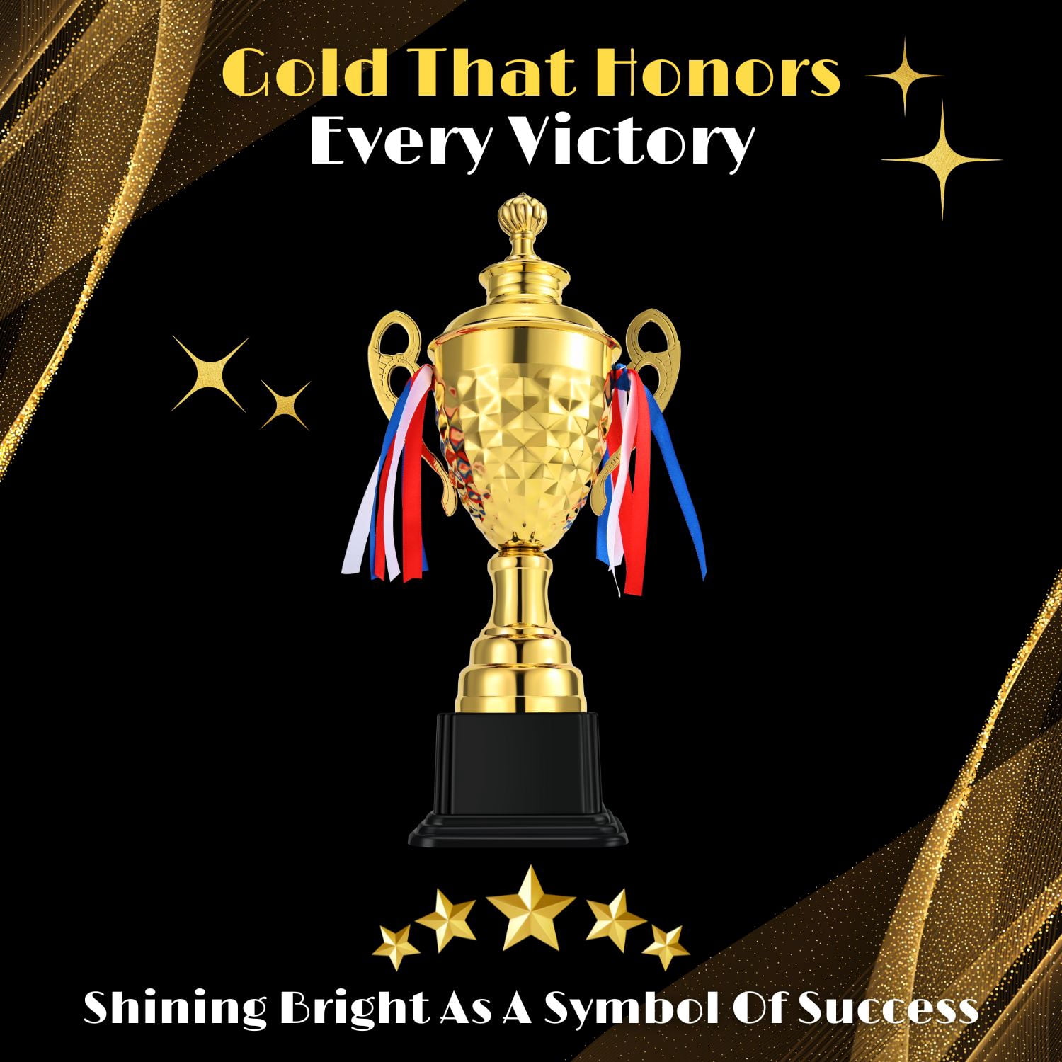 Gold Trophy Award - 14.5 Inch Large Trophy Cup for Awards, Sports, Competitions, Tournaments, & Parties, Perfect Gift for Champion Winners & League Achievements