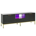 thumbnail image 6 of Bestier 55" LED TV Stand for TVs up to 60" Modern High Gloss Entertainment Center with Drawers Fluted TV Console, Black & Gold, 6 of 8