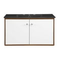 thumbnail image 3 of Modway Transmit 36" Wall-Mount Bathroom Vanity in Walnut Black, 3 of 8