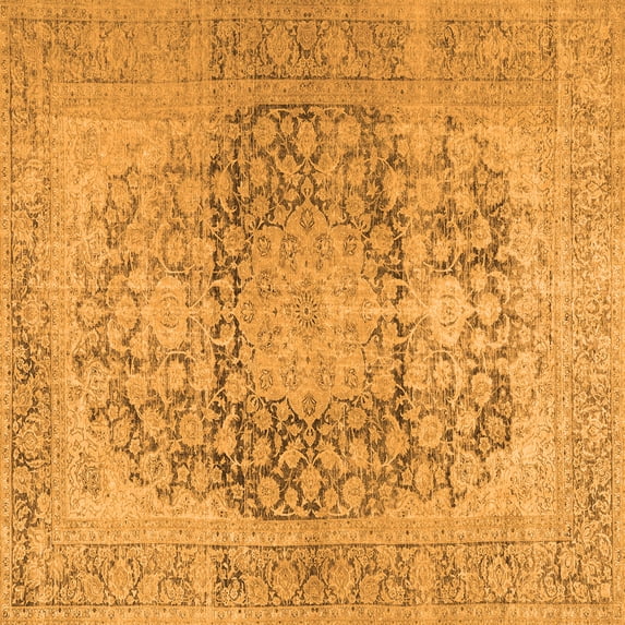 Ahgly Company Indoor Square Persian Orange Traditional Area Rugs, 8' Square